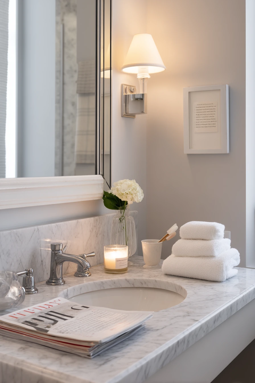 Neutral White Guest Bath with Hotel Calm