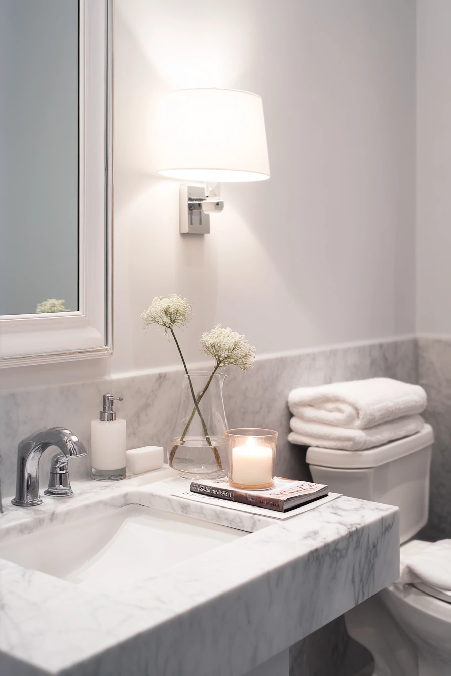 Neutral White Guest Bath with Hotel Calm