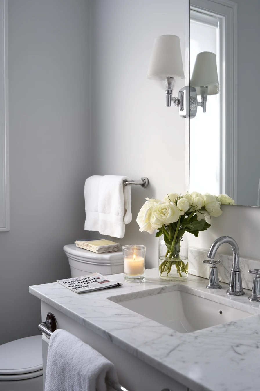 Neutral White Guest Bath with Hotel Calm