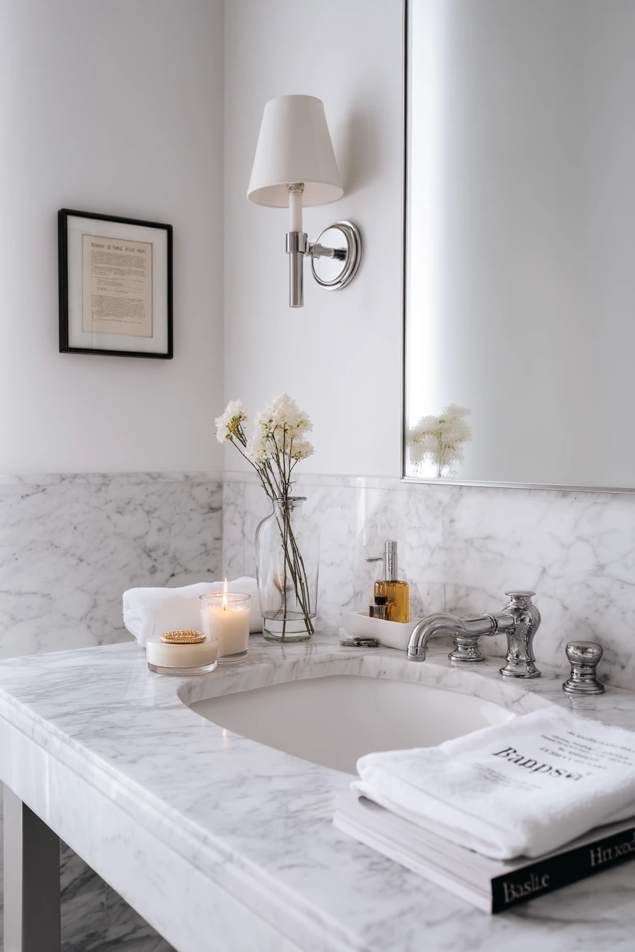 Neutral White Guest Bath with Hotel Calm