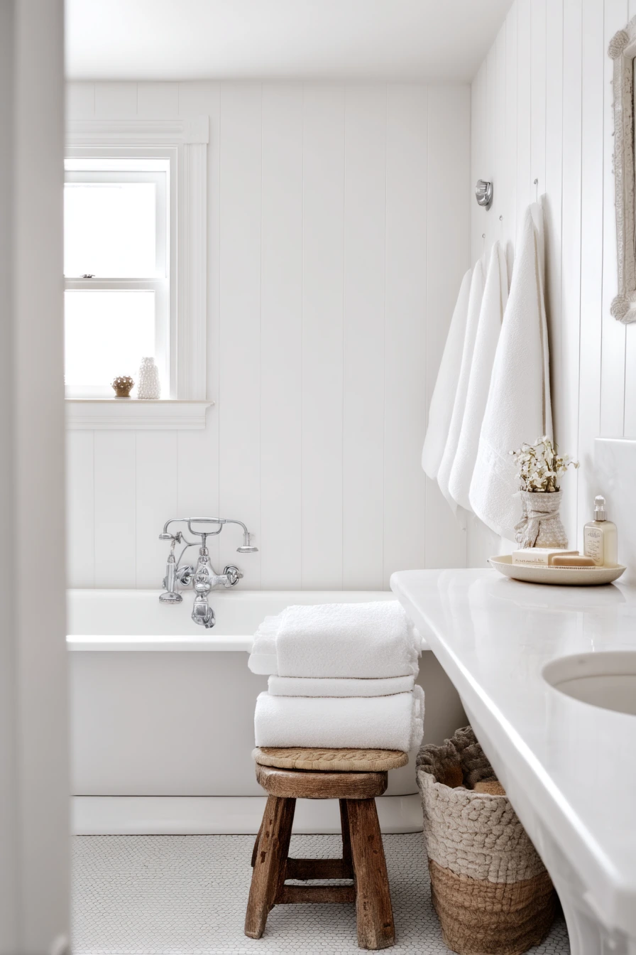 Older Home White Bathroom with Character