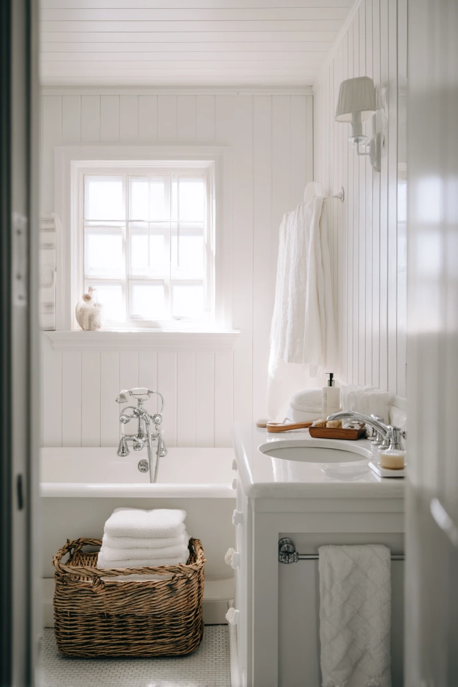 Older Home White Bathroom with Character