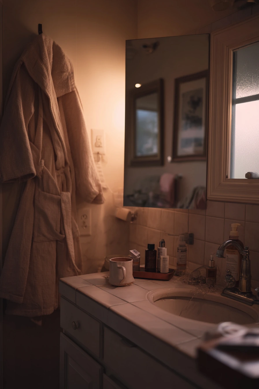 White Bathroom Evening Reset After a Long Day