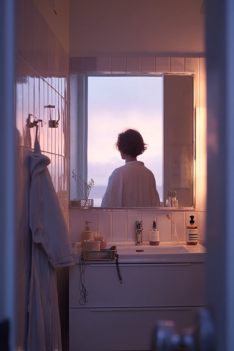 White Bathroom Evening Reset After a Long Day