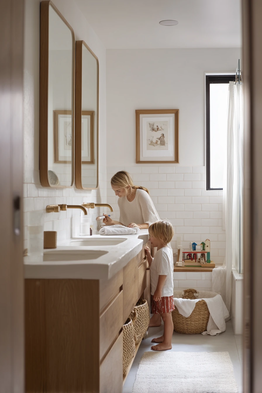 Family Morning Bathroom with Warm Storage