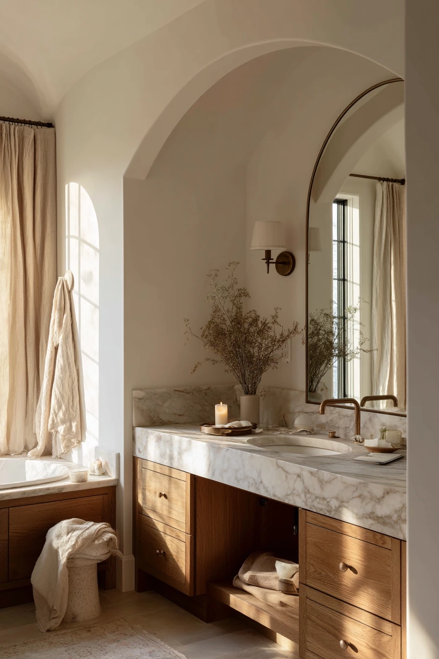 Luxury But Lived-In Bathroom Retreat