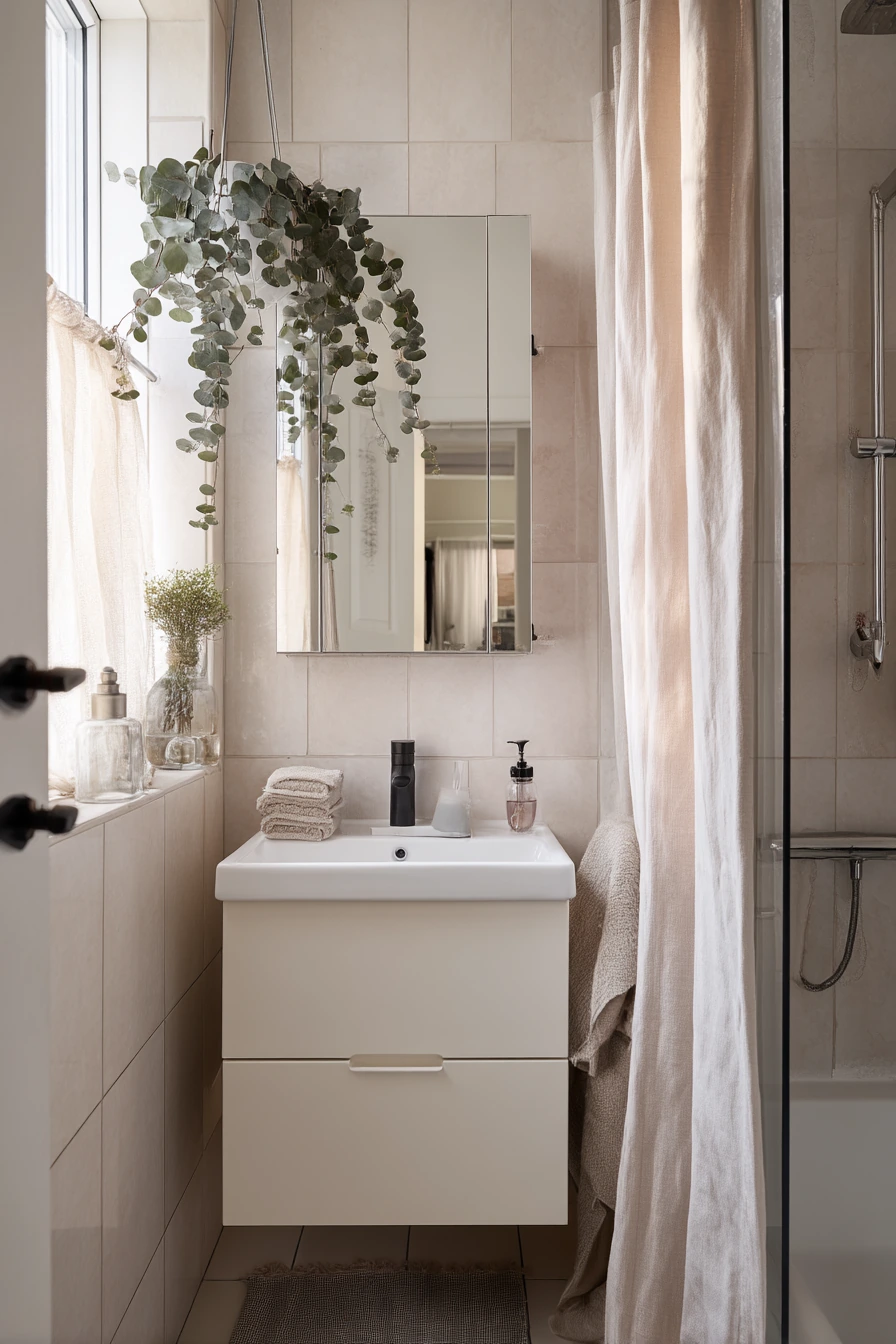 Small Apartment Bathroom with Clever Storage