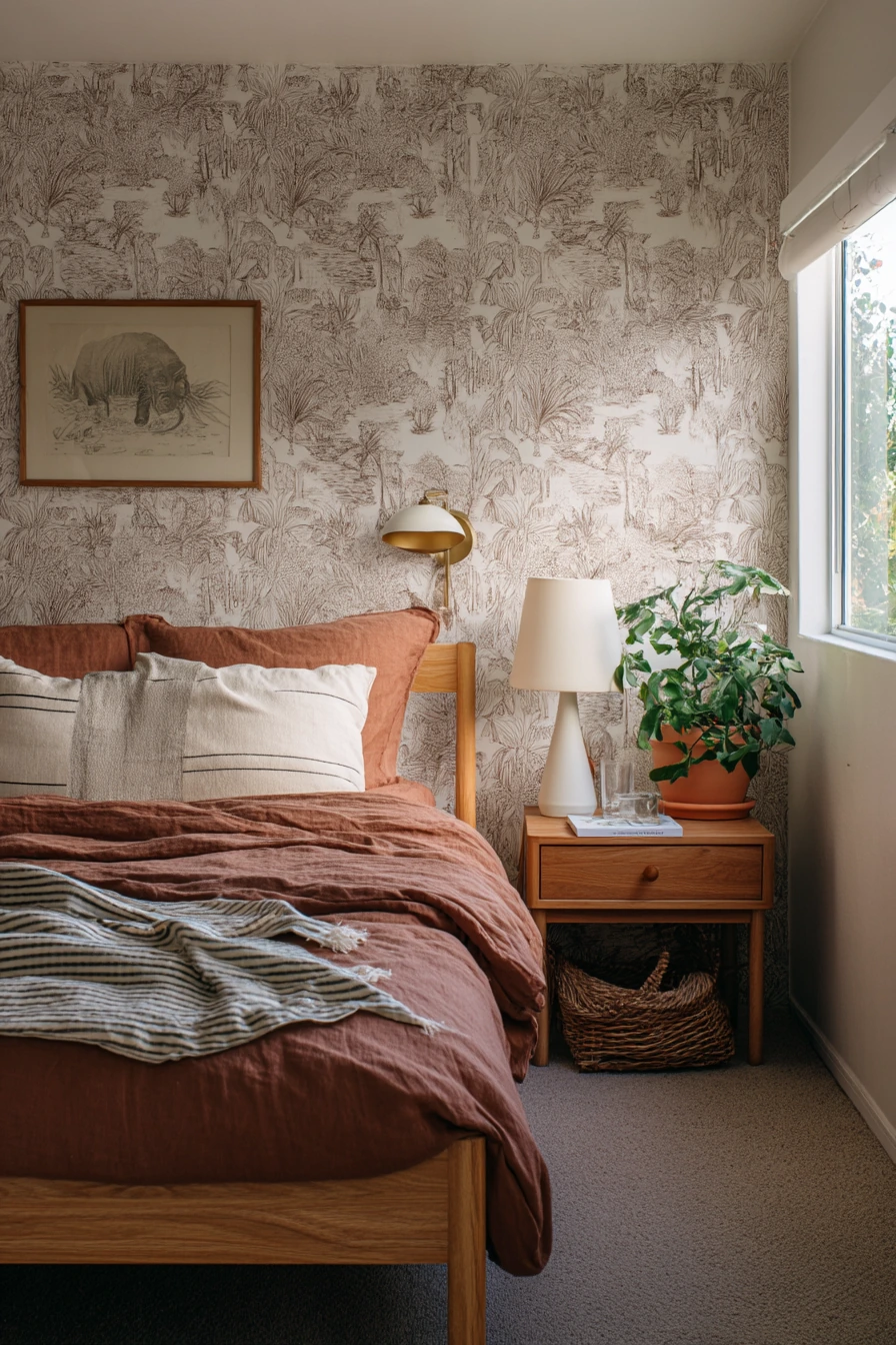 Rental-Friendly Jungle Accent Wall