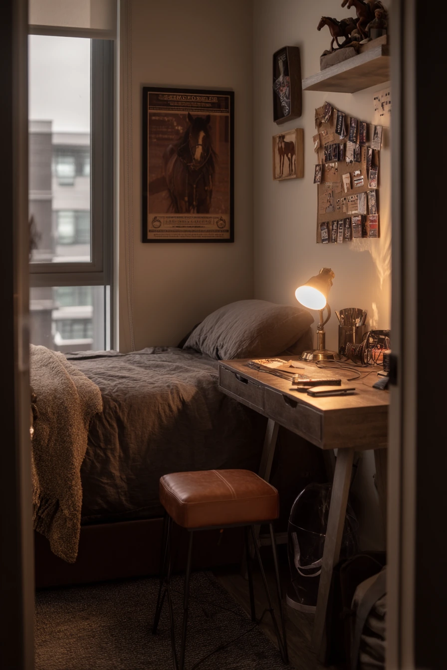 Tiny Bedroom for a Teen Who Loves Horses