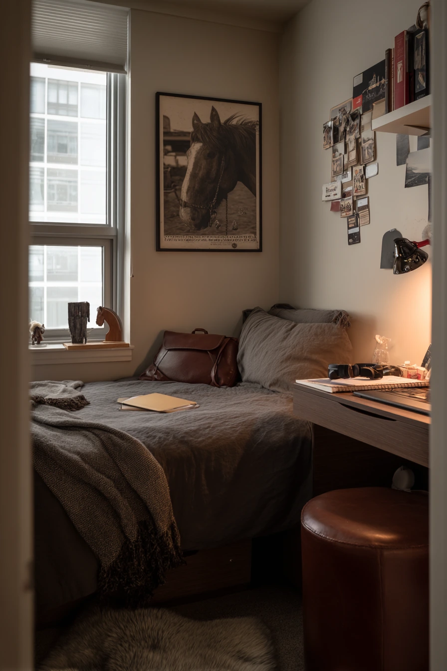 Tiny Bedroom for a Teen Who Loves Horses