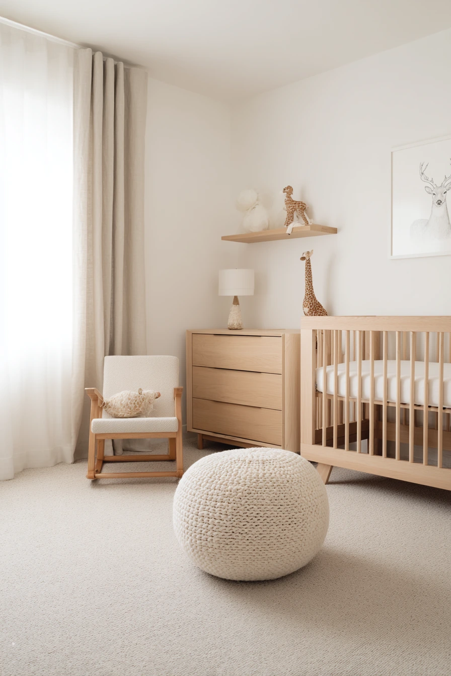 Neutral Animal Nursery for a Minimal Home