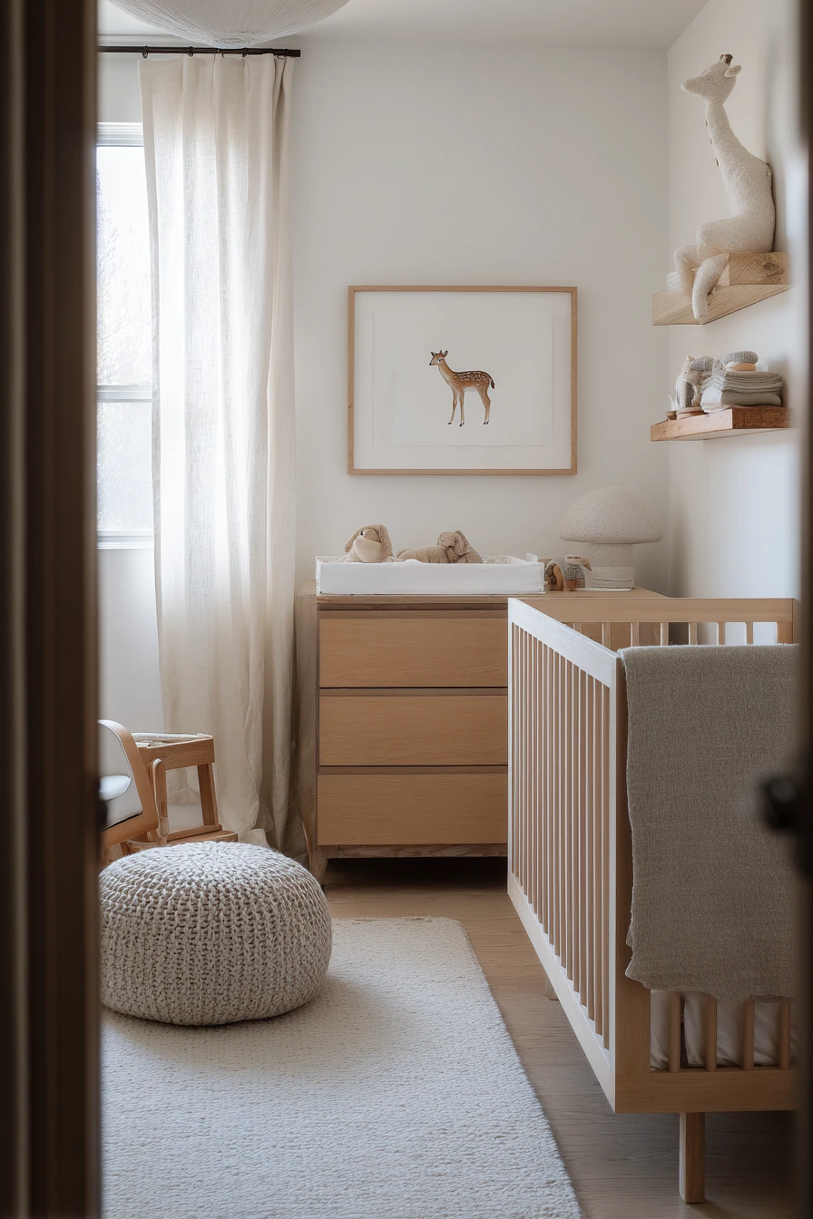 Neutral Animal Nursery for a Minimal Home
