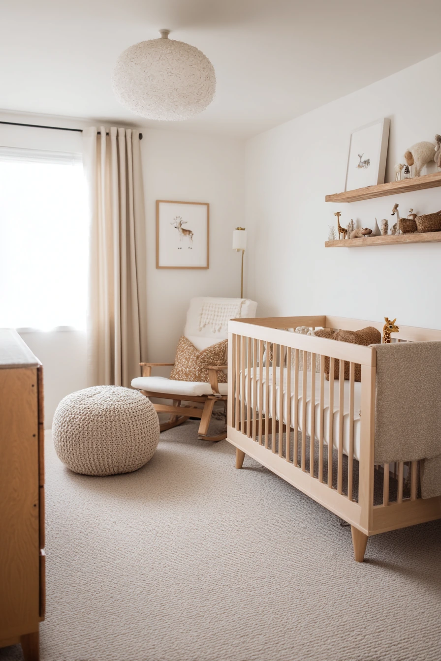 Neutral Animal Nursery for a Minimal Home