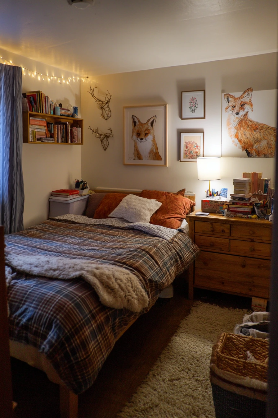 Budget Bedroom with DIY Woodland Charm