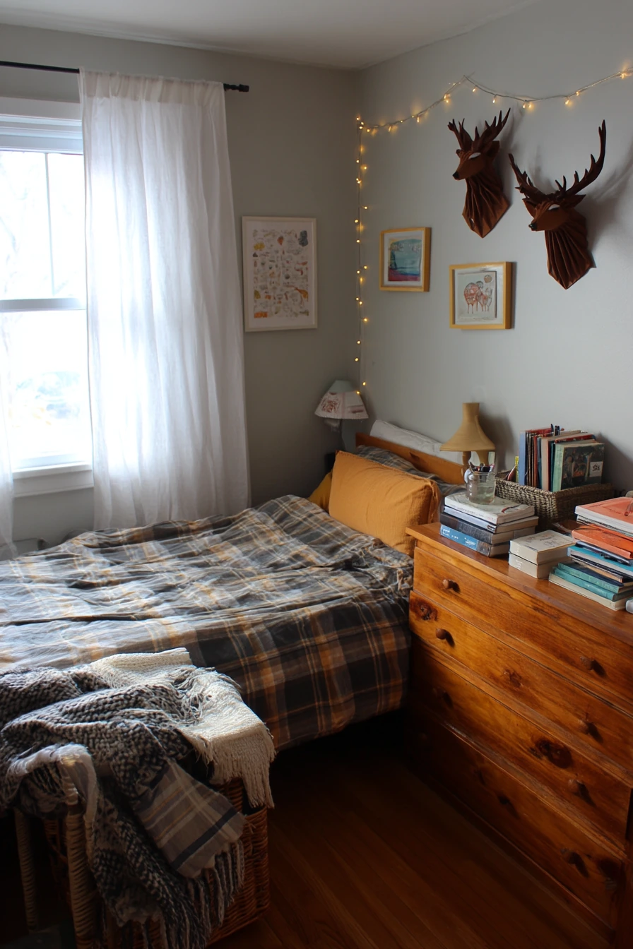 Budget Bedroom with DIY Woodland Charm
