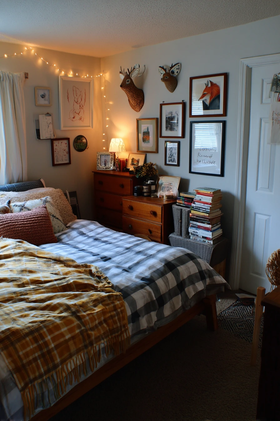 Budget Bedroom with DIY Woodland Charm