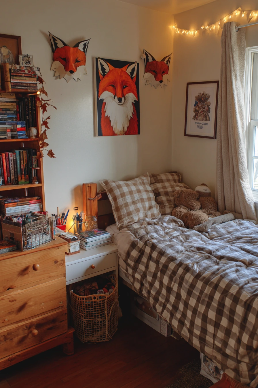 Budget Bedroom with DIY Woodland Charm