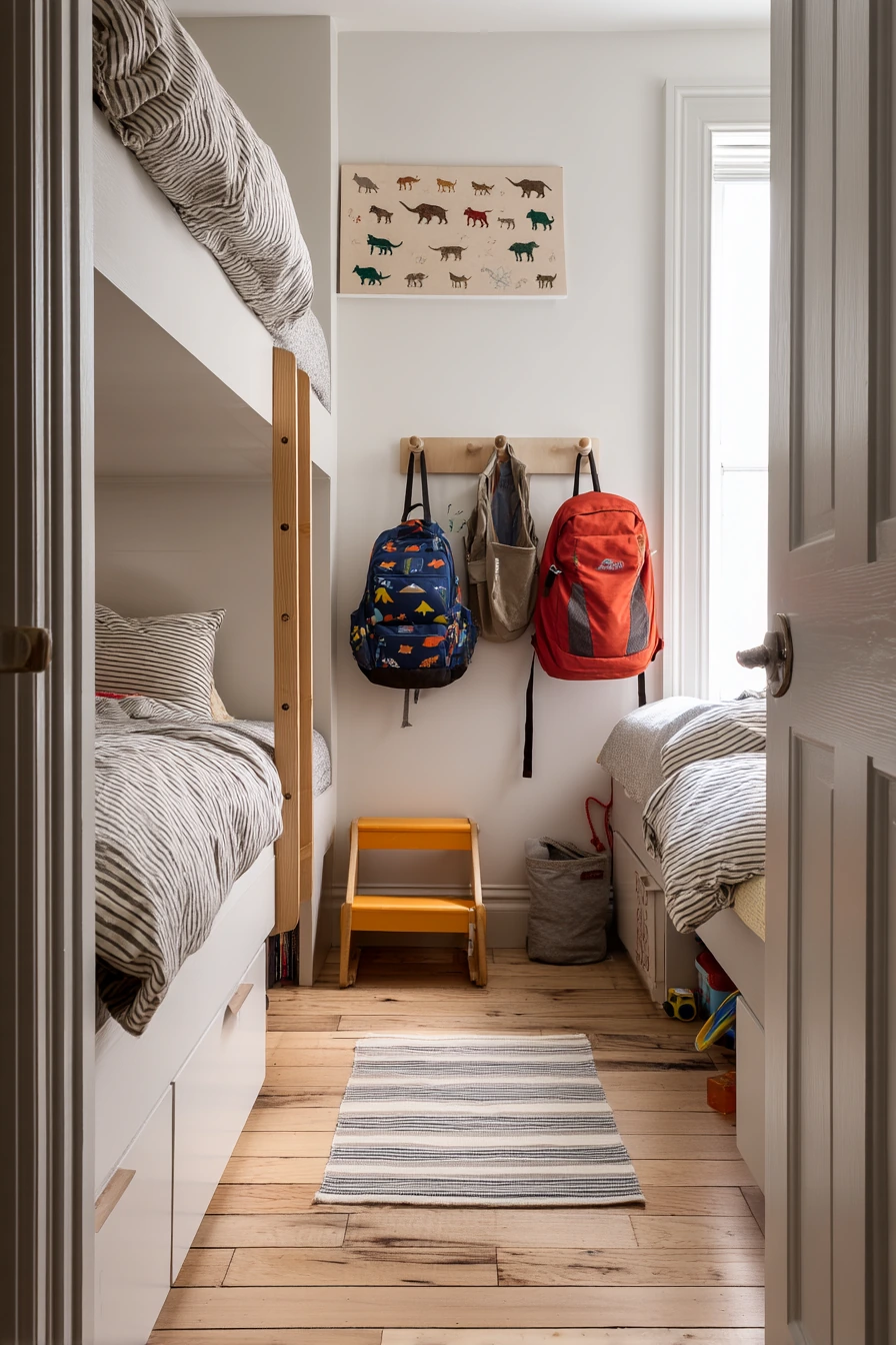 Small-Space Bunk Room with Animal Storage