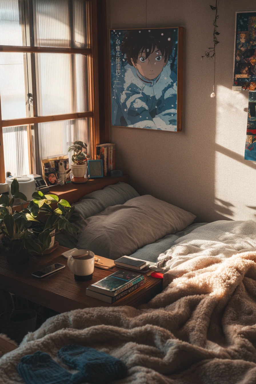 Winter Anime Bedroom Hideaway
