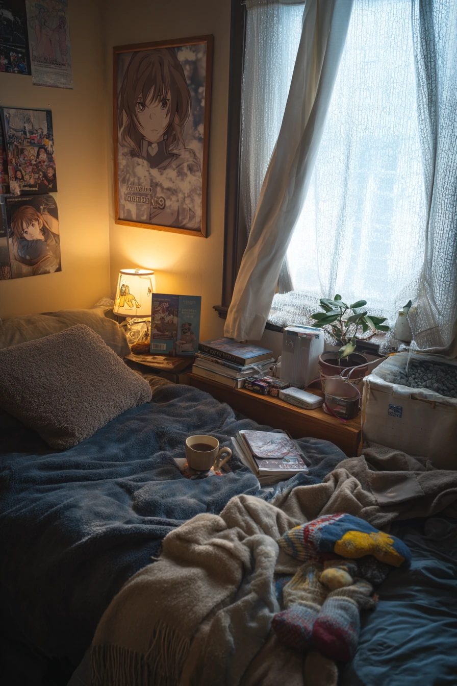Winter Anime Bedroom Hideaway