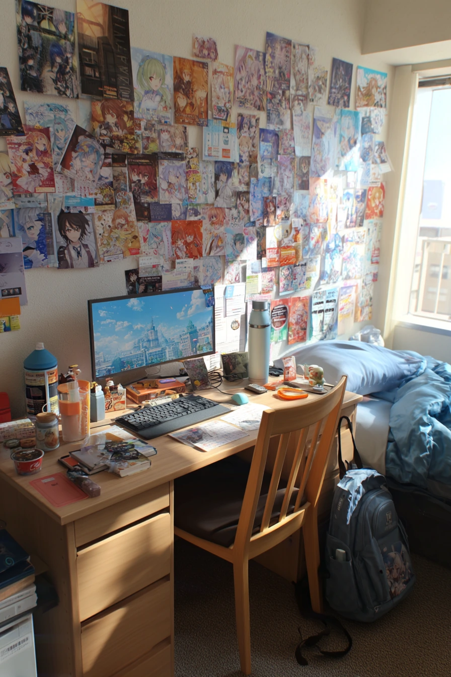 Dorm-Style Anime Bedroom Setup