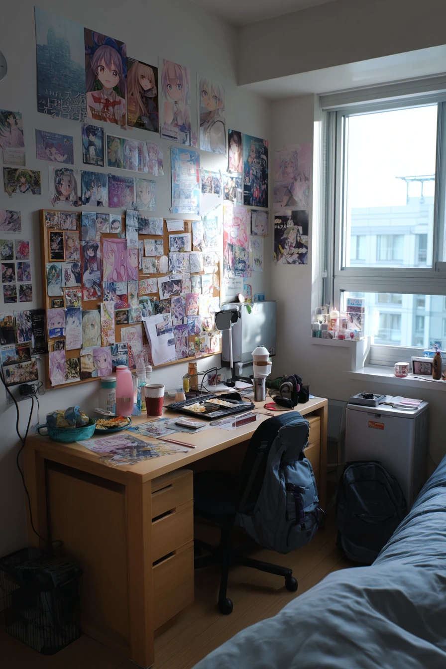 Dorm-Style Anime Bedroom Setup