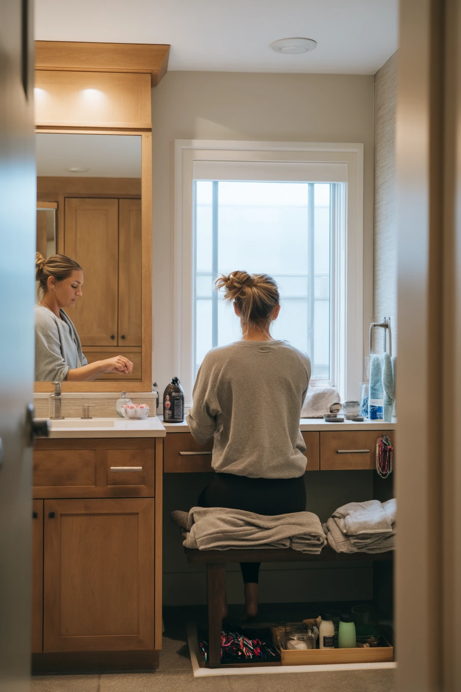 Morning Prep in a Shared Primary Bath