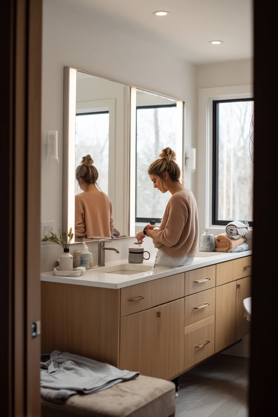 Morning Prep in a Shared Primary Bath