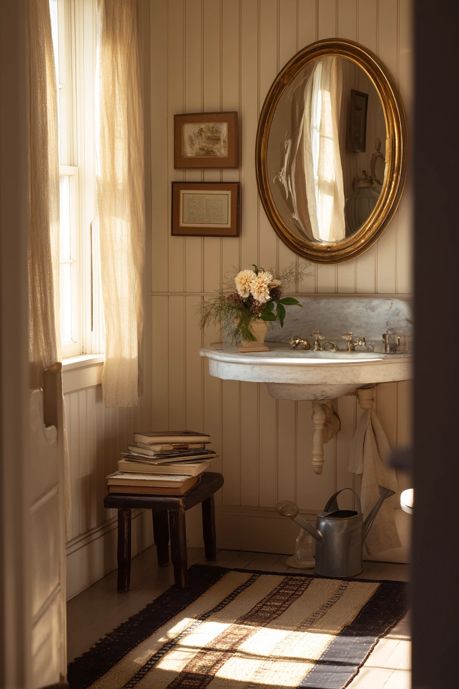 Heritage Bathroom With Fresh Flowers