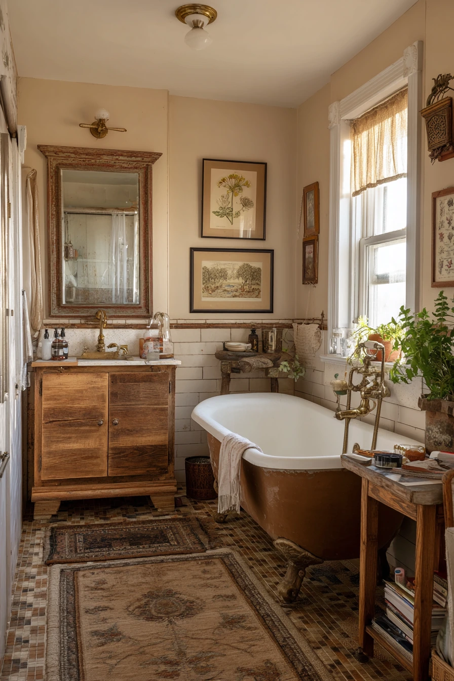 Collector’s Bathroom With Salvaged Finds