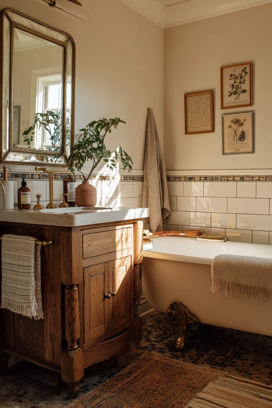 Collector’s Bathroom With Salvaged Finds