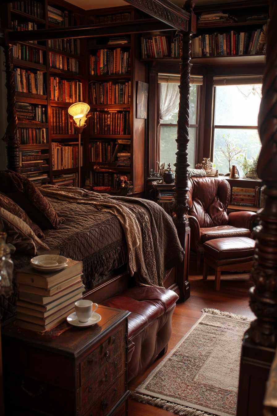 Antique Bedroom with Reading Corner