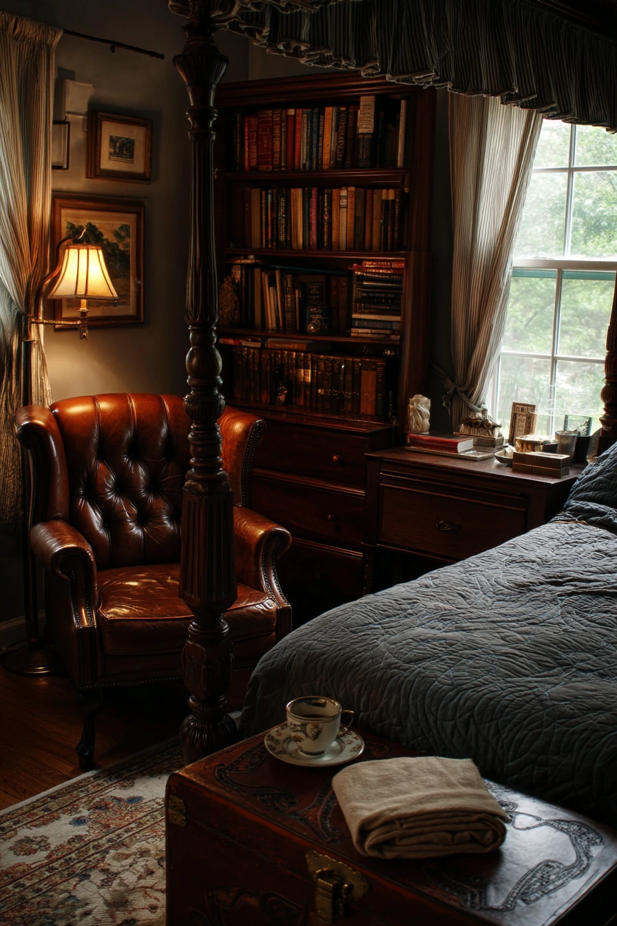 Antique Bedroom with Reading Corner