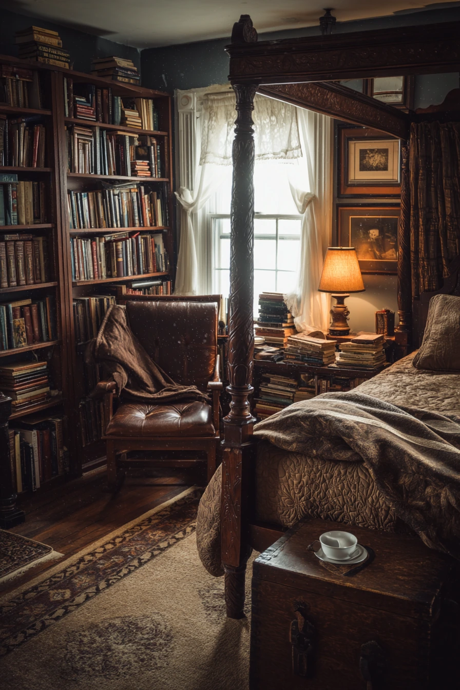Antique Bedroom with Reading Corner