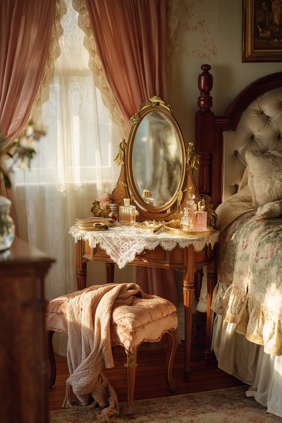 Antique Bedroom with Dressing Vanity