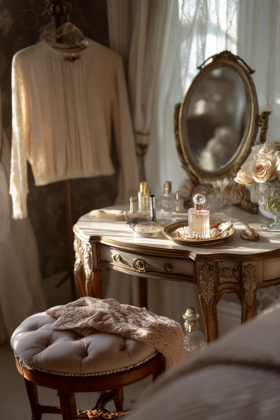 Antique Bedroom with Dressing Vanity