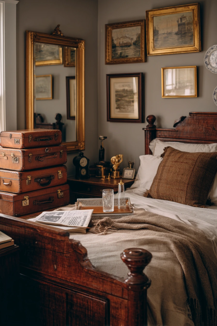Antique Bedroom with Collectible Decor