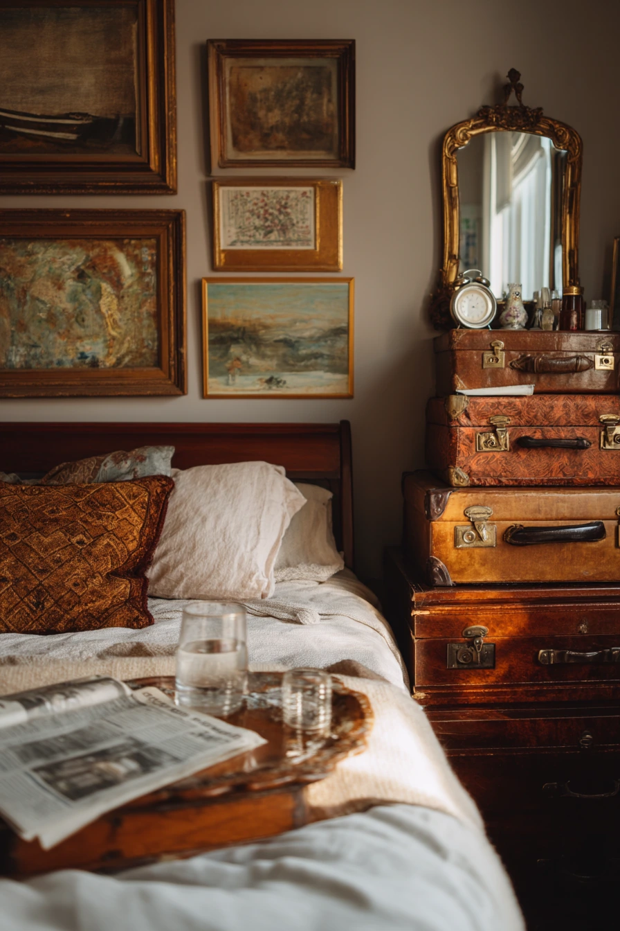 Antique Bedroom with Collectible Decor