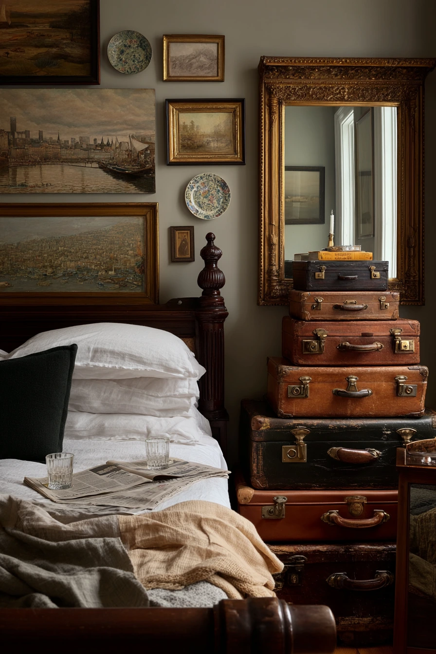 Antique Bedroom with Collectible Decor