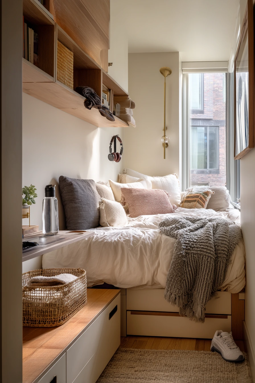 Tiny Bedroom Storage Win