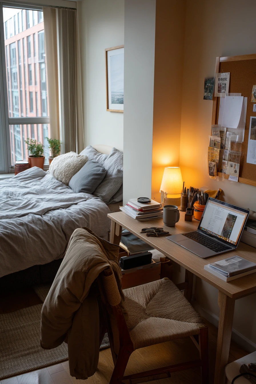 Studio Bedroom + Work Zone