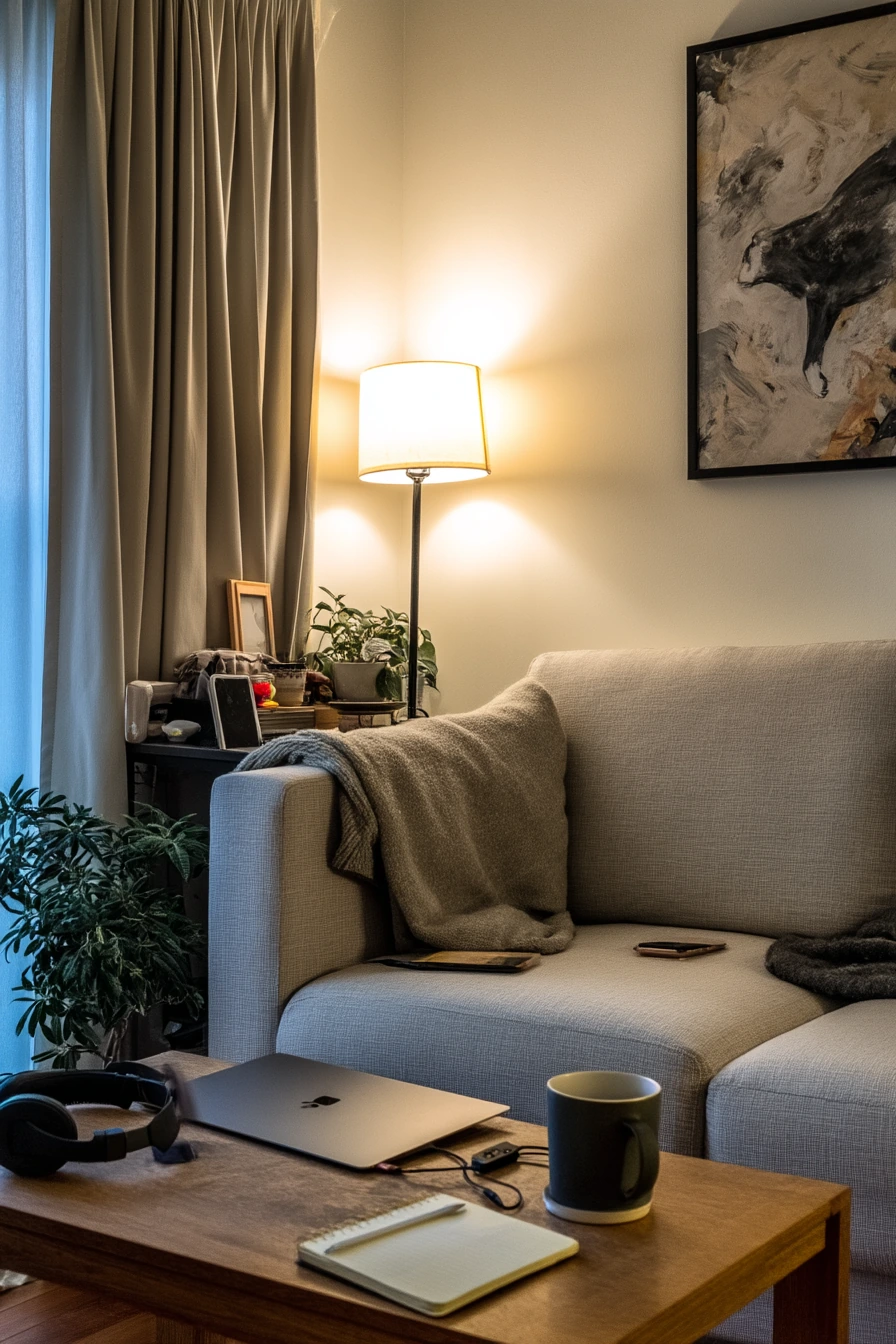 Studio corner that doubles as work and rest