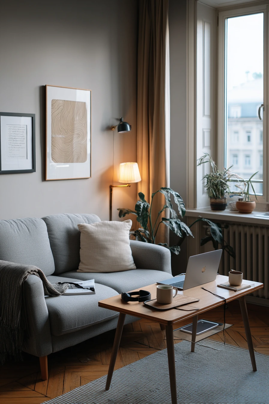 Studio corner that doubles as work and rest