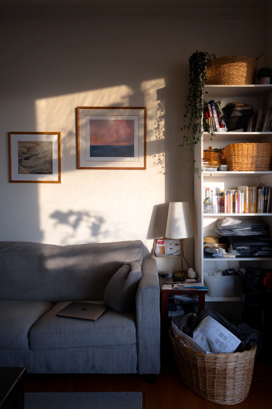 Renter-friendly storage that still feels airy