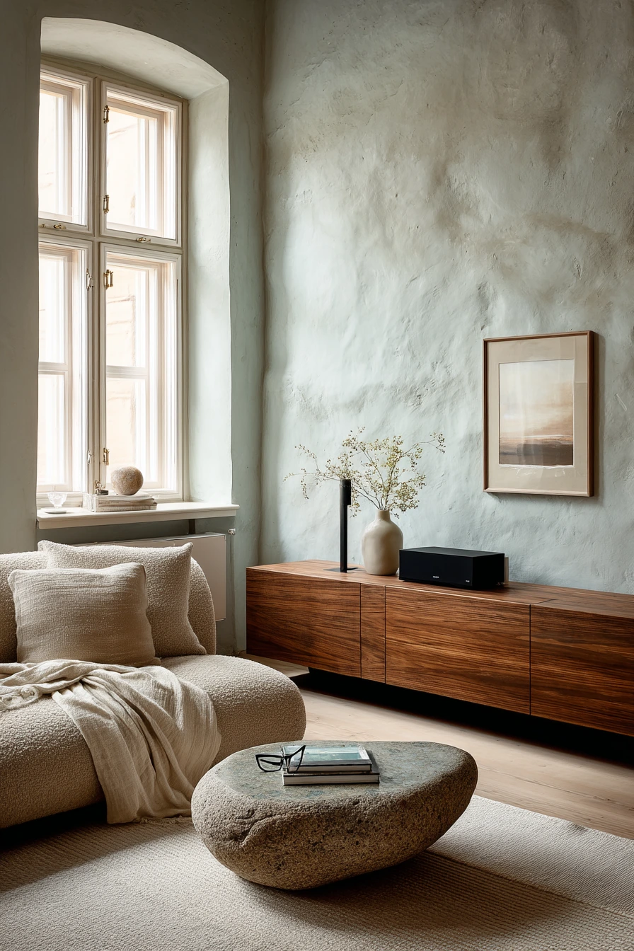 Minimal Aqua and Warm Wood