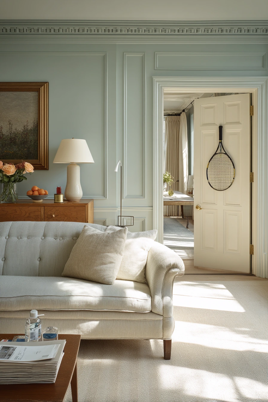 Soft Aqua Transitional Lounge