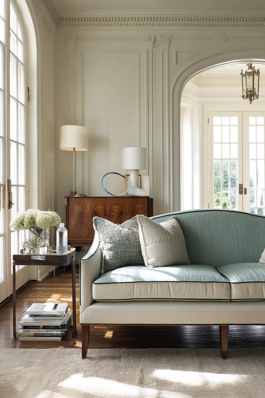 Soft Aqua Transitional Lounge
