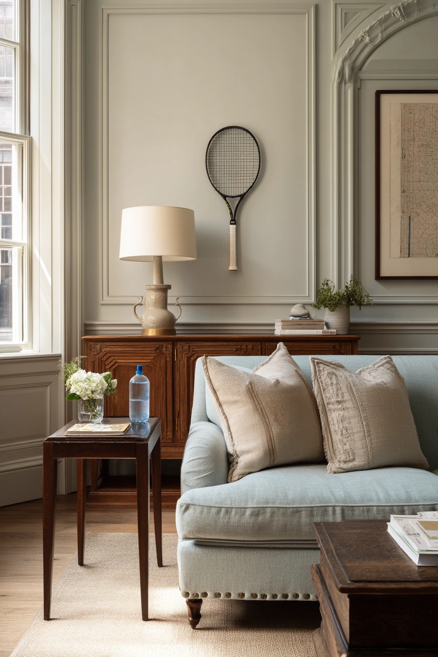 Soft Aqua Transitional Lounge