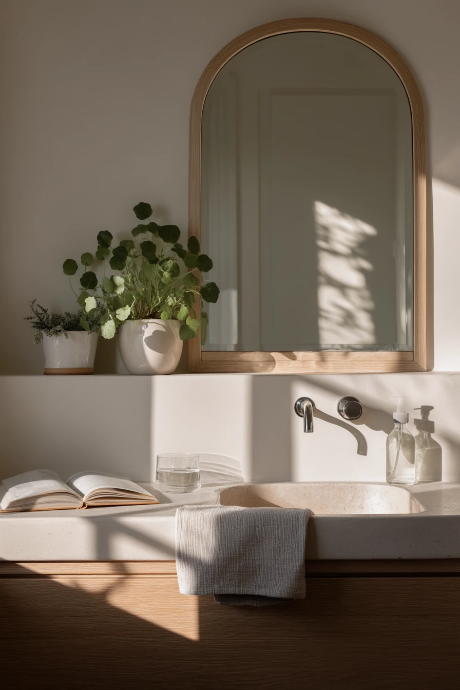 Scandi Calm with Curved Oak and Linen