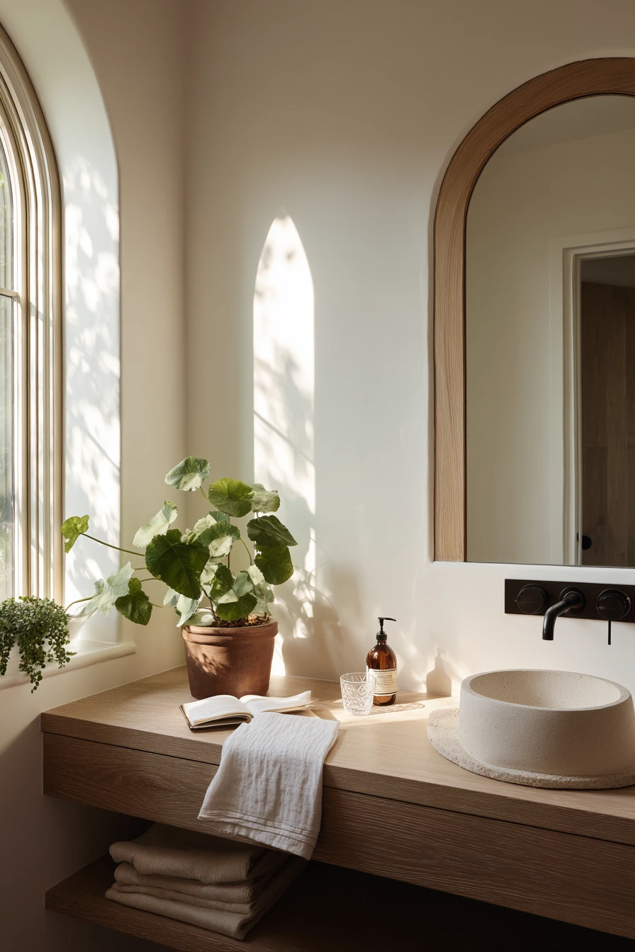 Scandi Calm with Curved Oak and Linen